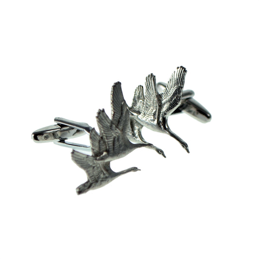 English Made Swan Pewter Cufflinks | Ashton and Finch