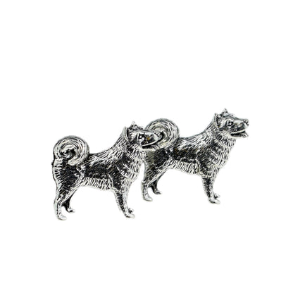 English Made Husky Dog Pewter Cufflinks | Ashton and Finch