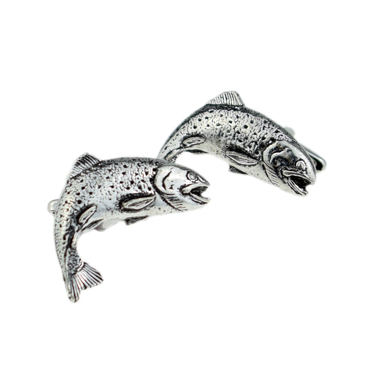 English Made Trout Fish Pewter Cufflinks | Ashton and Finch