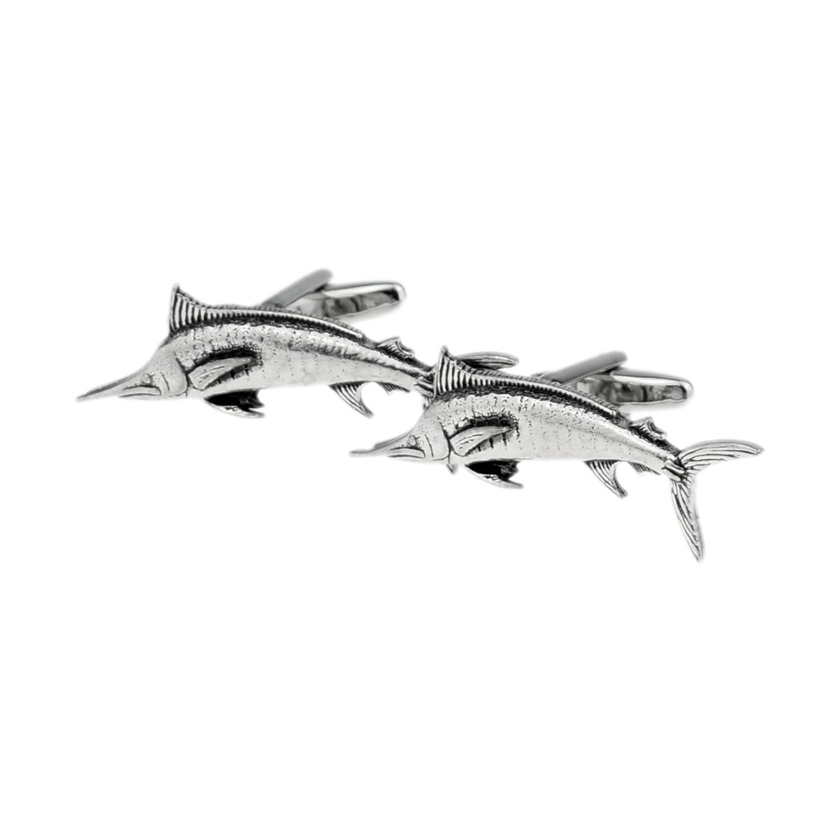 English Made Marlin Pewter Cufflinks | Ashton and Finch