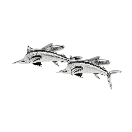 English Made Marlin Pewter Cufflinks | Ashton and Finch