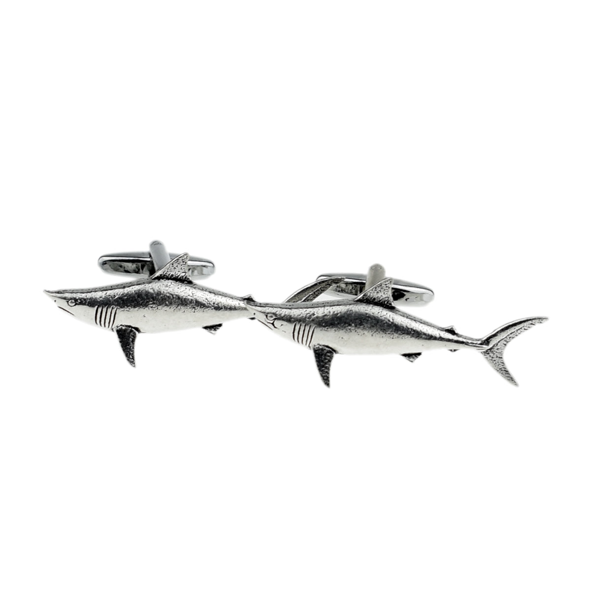 English Made Shark Pewter Cufflinks | Ashton and Finch