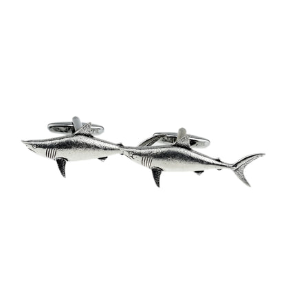 English Made Shark Pewter Cufflinks | Ashton and Finch