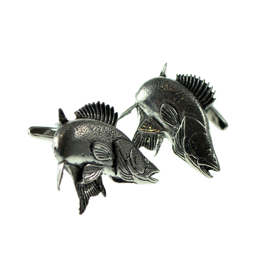 English Made Zander / Walleye Pewter Cufflinks | Ashton and Finch
