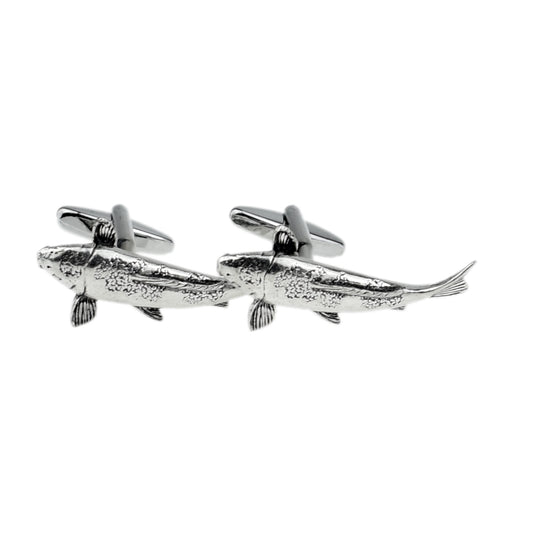 English Made Koi Carp Pewter Cufflinks | Ashton and Finch