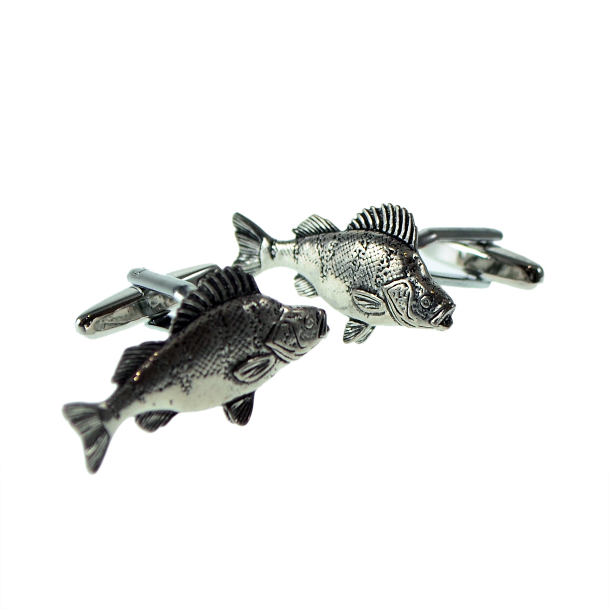 English Made Large Perch Pewter Cufflinks | Ashton and Finch