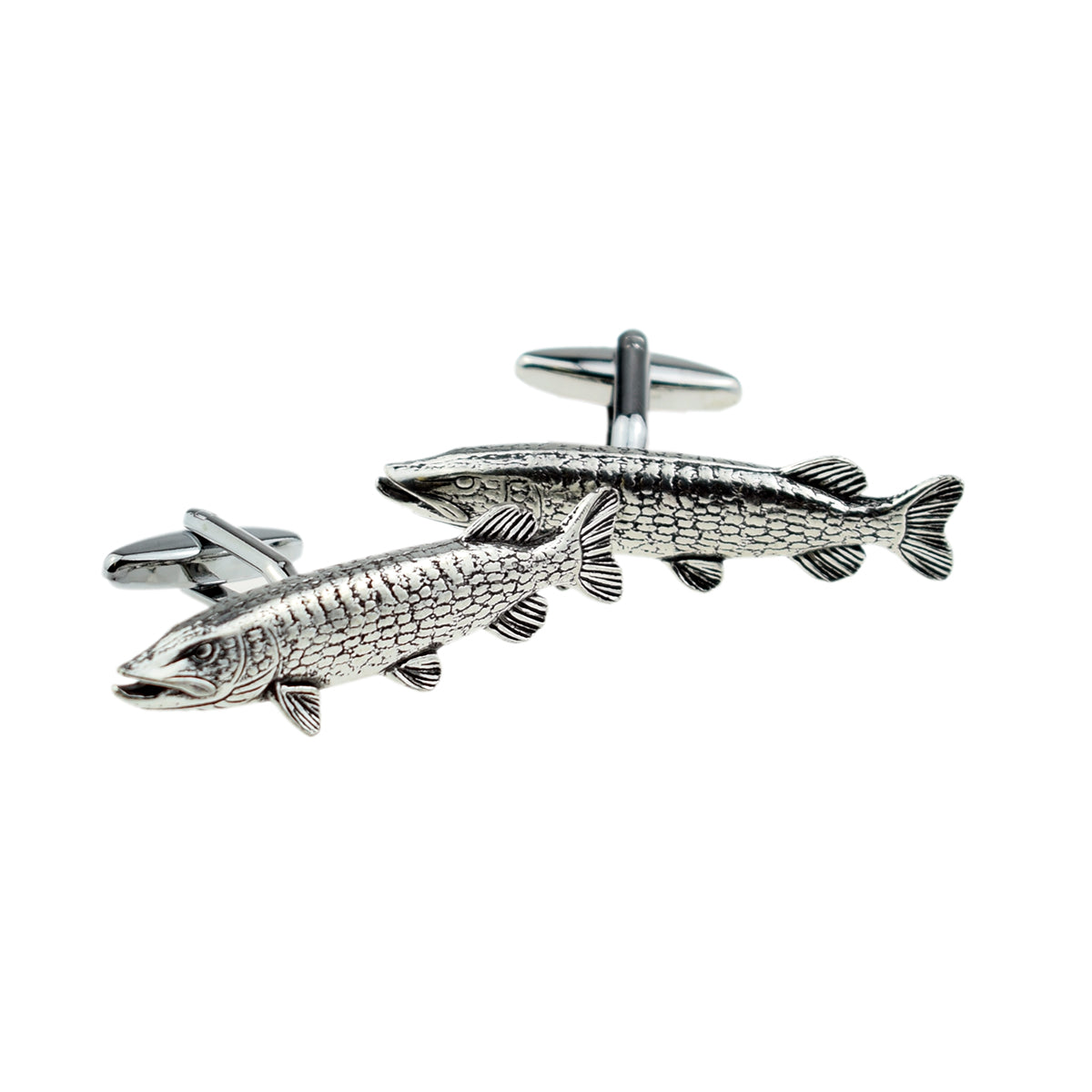 English Made Pike Fish Pewter Cufflinks | Ashton and Finch