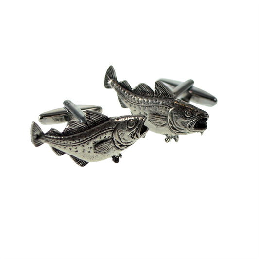 English Made Cod Pewter Cufflinks | Ashton and Finch