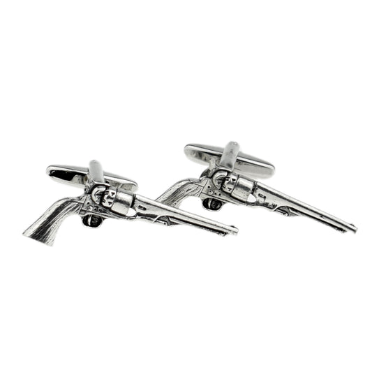 English Made Gun Pistols Pewter Cufflinks | Ashton and Finch