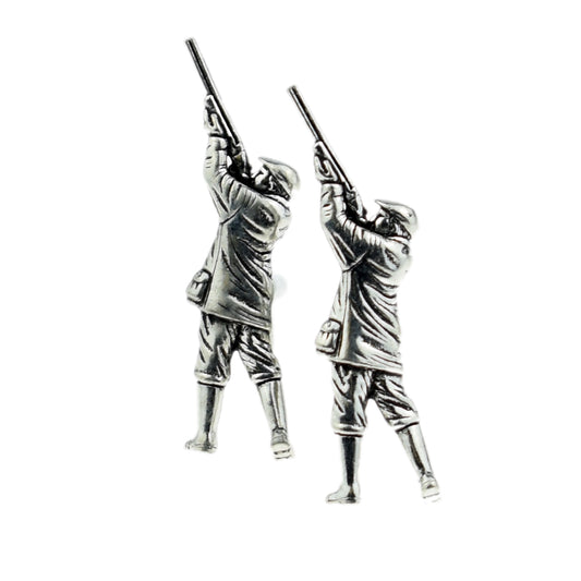 English Made Huntsman Shooting Gamekeeper Pewter Cufflinks | Ashton and Finch