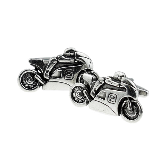 English Made Sports Motorbike Motorcycle  Pewter Cufflinks | Ashton and Finch