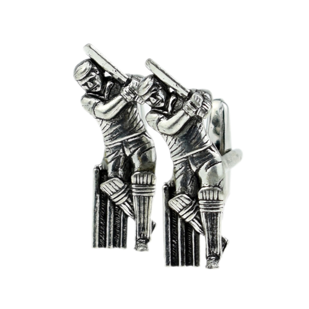 English Made Cricket Batsman Pewter Cufflinks | Ashton and Finch