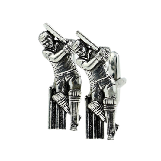 English Made Cricket Batsman Pewter Cufflinks | Ashton and Finch