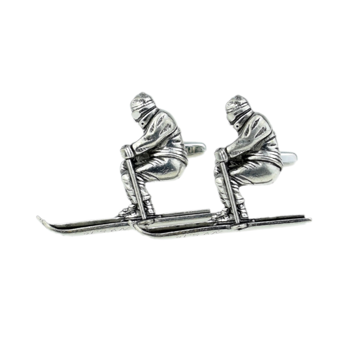 English Made Ski Theme Pewter Cufflinks | Ashton and Finch