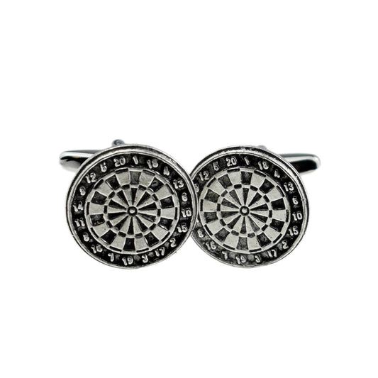 English Made Dartboard Pewter Cufflinks | Ashton and Finch