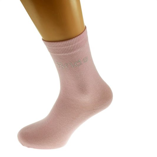 Pink Diamante Hen Socks Bride| Ashton and Finch