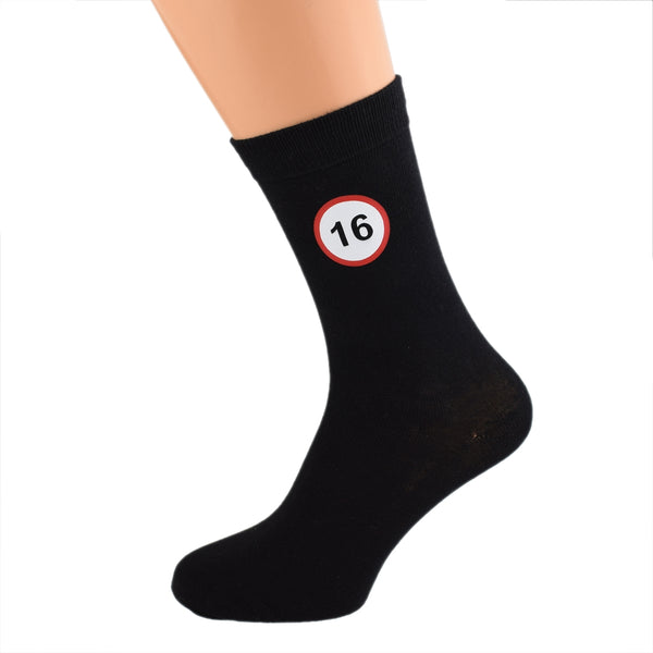 Birthday Socks 16 MPH Road Sign Design