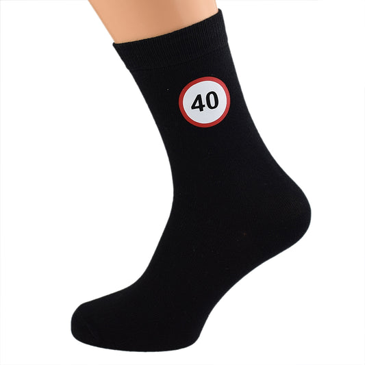 40 MPH Road Sign Mens Black Socks| Ashton and Finch