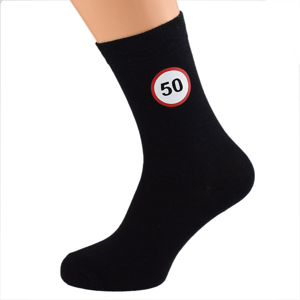 Birthday Socks 50 MPH Road Sign Design