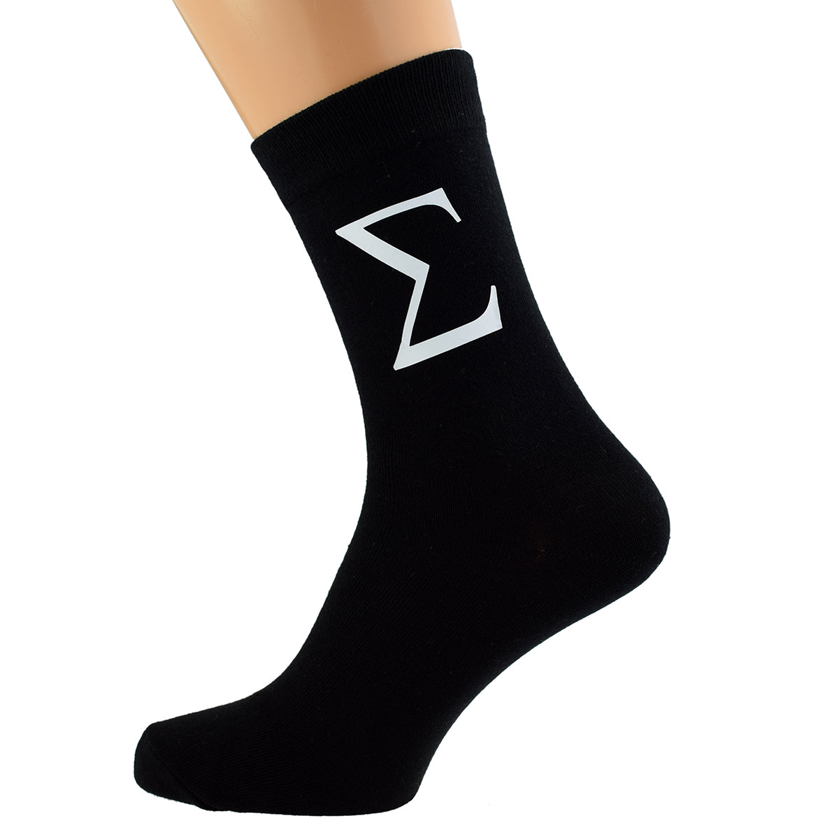 Sigma Greek Letter Design Mens Black Socks| Ashton and Finch