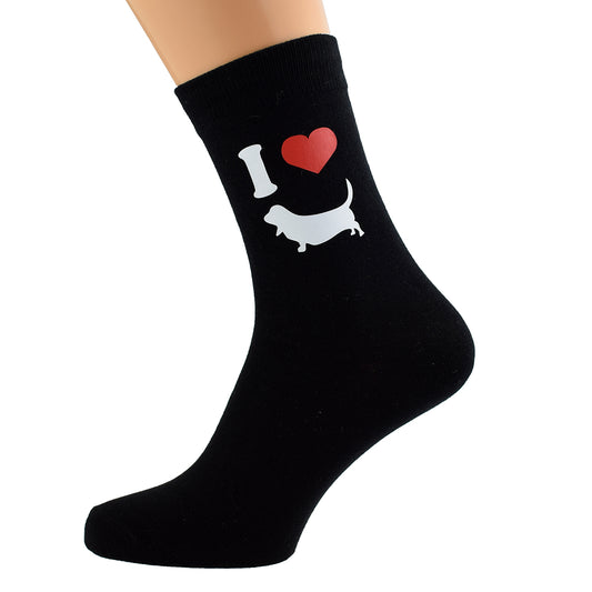 I Love Bassetts Mens Black Socks| Ashton and Finch