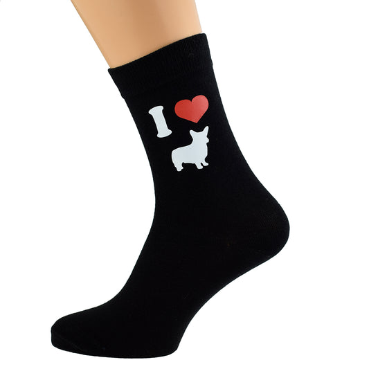 I Love Corgis Mens Black Socks| Ashton and Finch