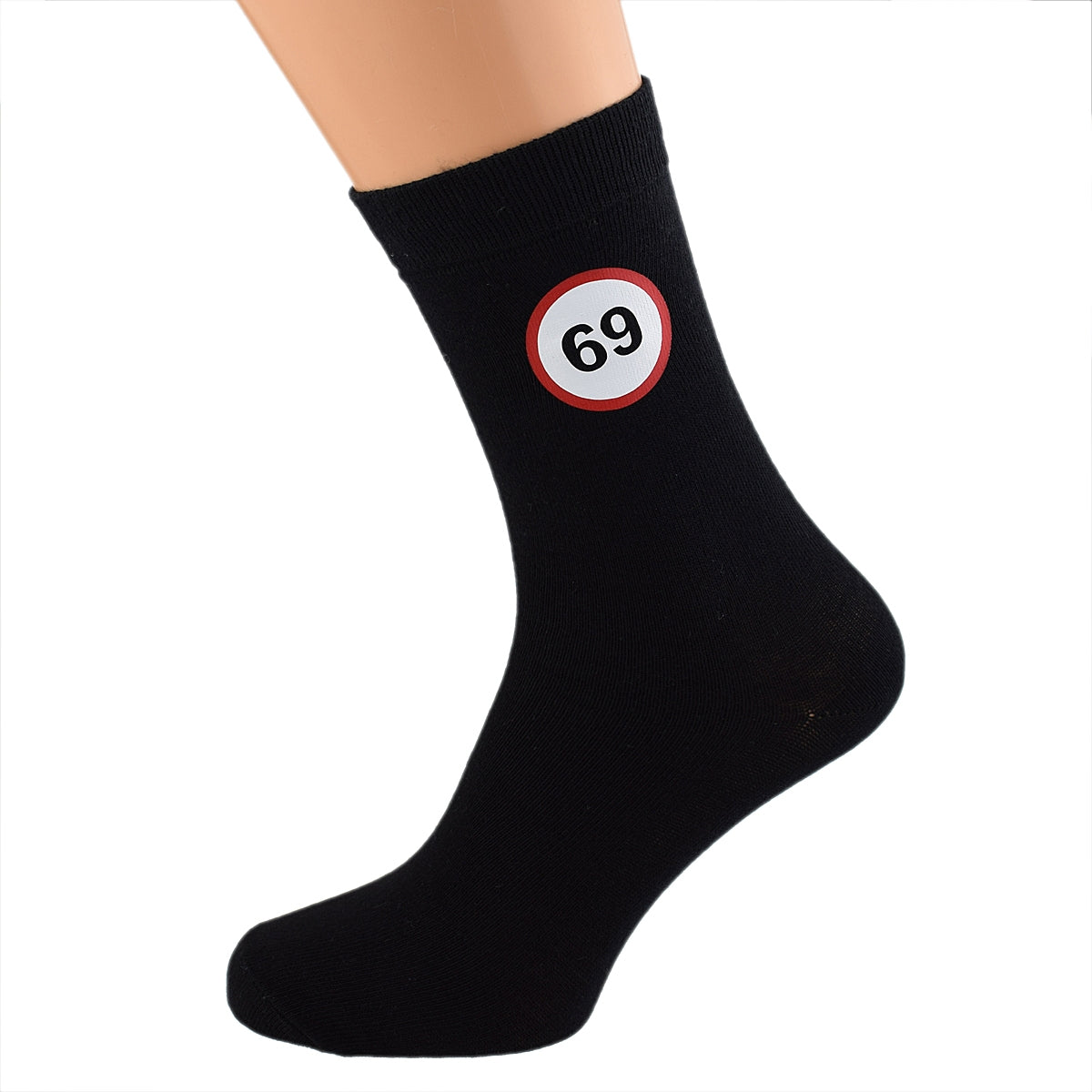 69 MPH Road Sign Mens Black Socks| Ashton and Finch
