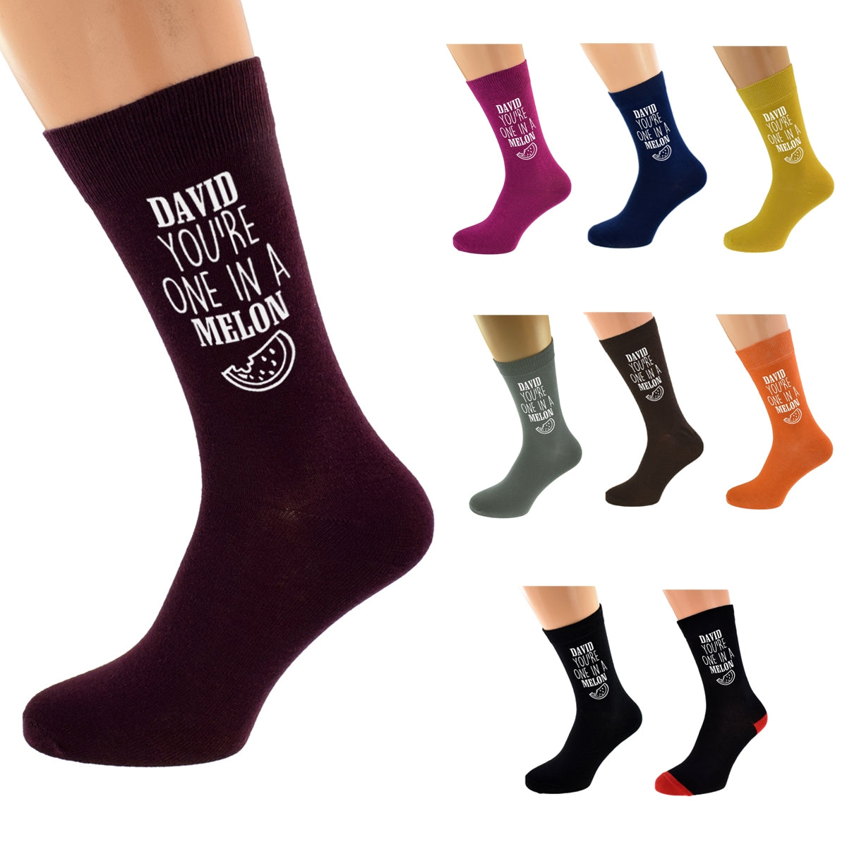 Personalised Name You Are One In A Melon Socks| Ashton and Finch