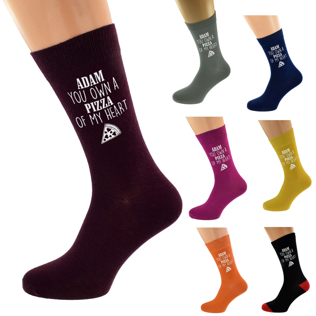 Personalised You Own A Pizza My Heart Mens Socks| Ashton and Finch