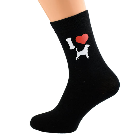 I Love Beagles Mens Black Socks| Ashton and Finch