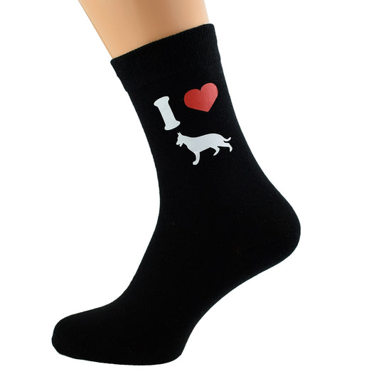 I Love German Shepherd Mens Black Socks| Ashton and Finch