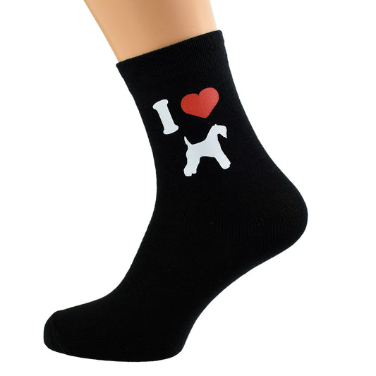 I Love Kerry Blue Terriers Mens Black Socks| Ashton and Finch