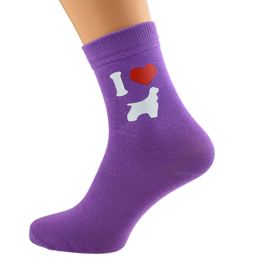 I Love American Cocker Spaniels Womens Purple Socks| Ashton and Finch