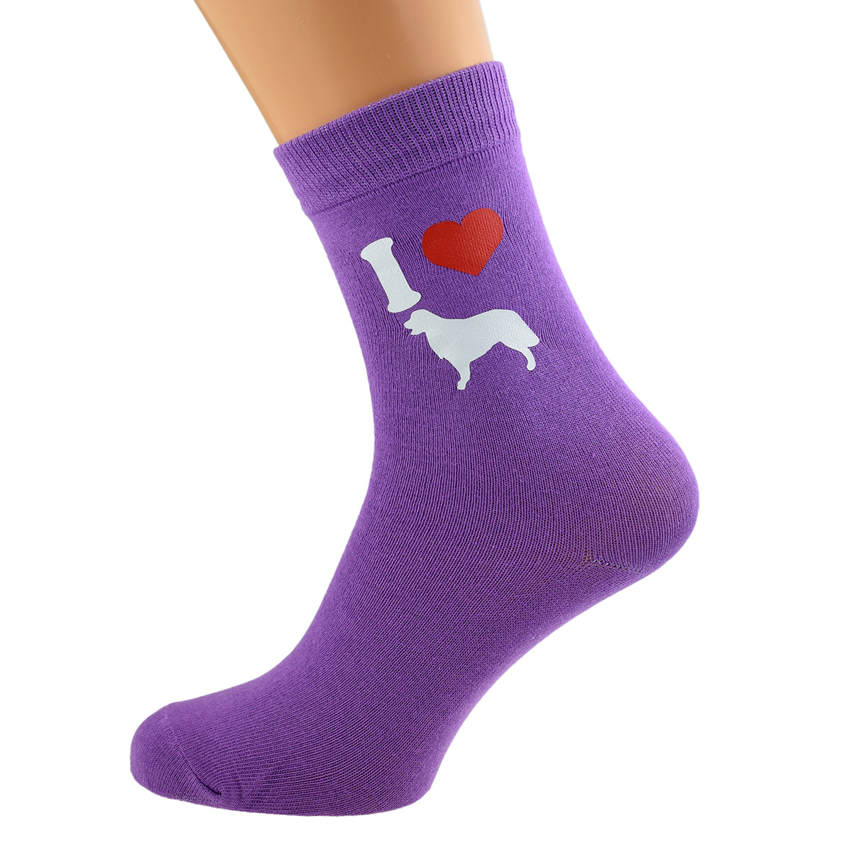 I Love Retrievers Womens Purple Dog Socks| Ashton and Finch