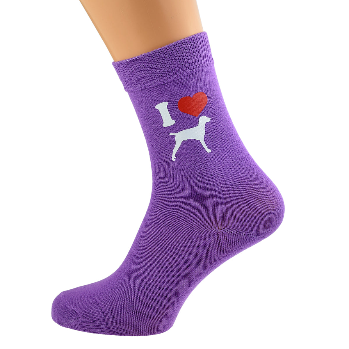 I Love Weimaraners Womens Purple Dog Socks| Ashton and Finch