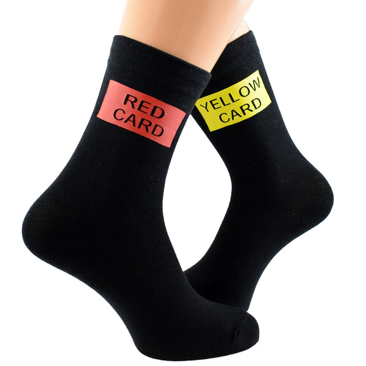 Red Yellow Card Football Mens Black Socks| Ashton and Finch