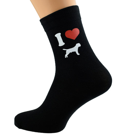 I Love Border Terriers Mens Black Socks| Ashton and Finch