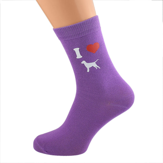 I Love Labradors Womens Purple Socks| Ashton and Finch