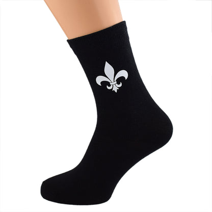 Fleur De Lys Design Mens Black Socks| Ashton and Finch