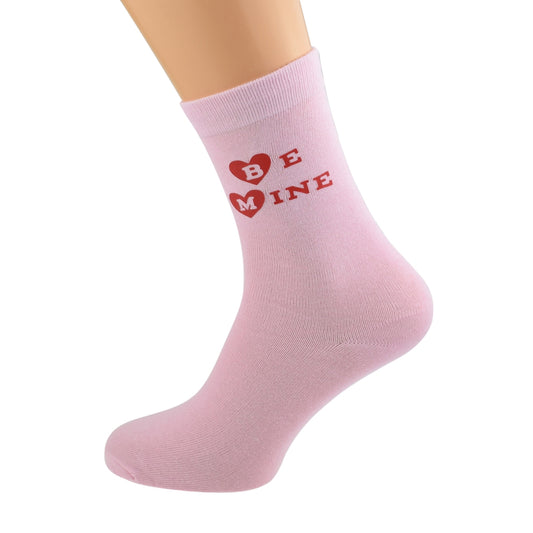 Be Mine Valentine Ladies Pink Socks| Ashton and Finch