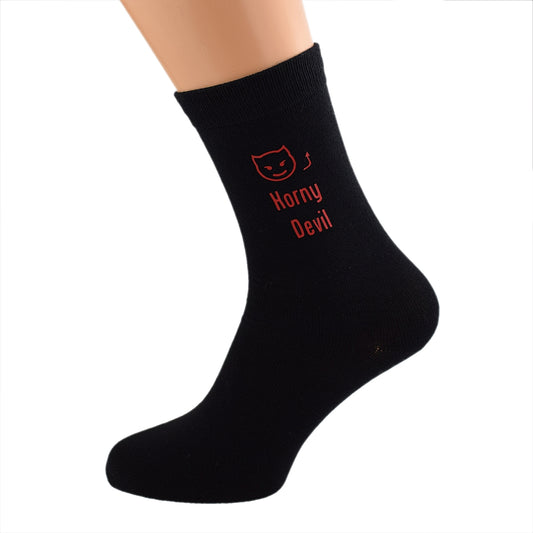 Horny Devil Valentine Mens Black Socks| Ashton and Finch