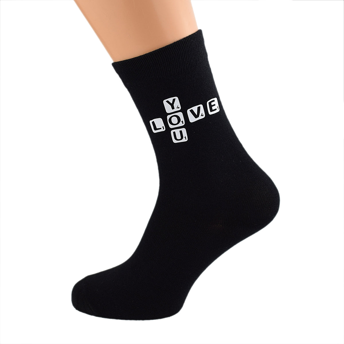 Love You Tile Design Mens Black Socks| Ashton and Finch
