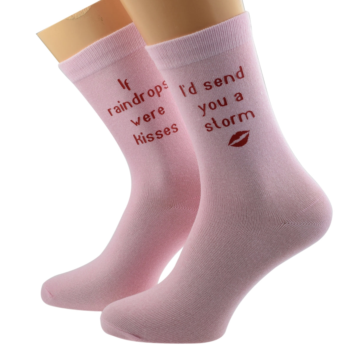 If Raindrops Were Kisses Ladies Pink Socks| Ashton and Finch