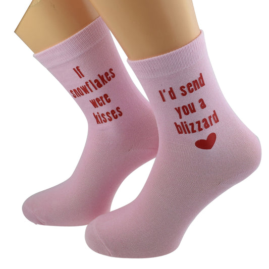 If Snowflakes Were Kisses Ladies Pink Socks| Ashton and Finch