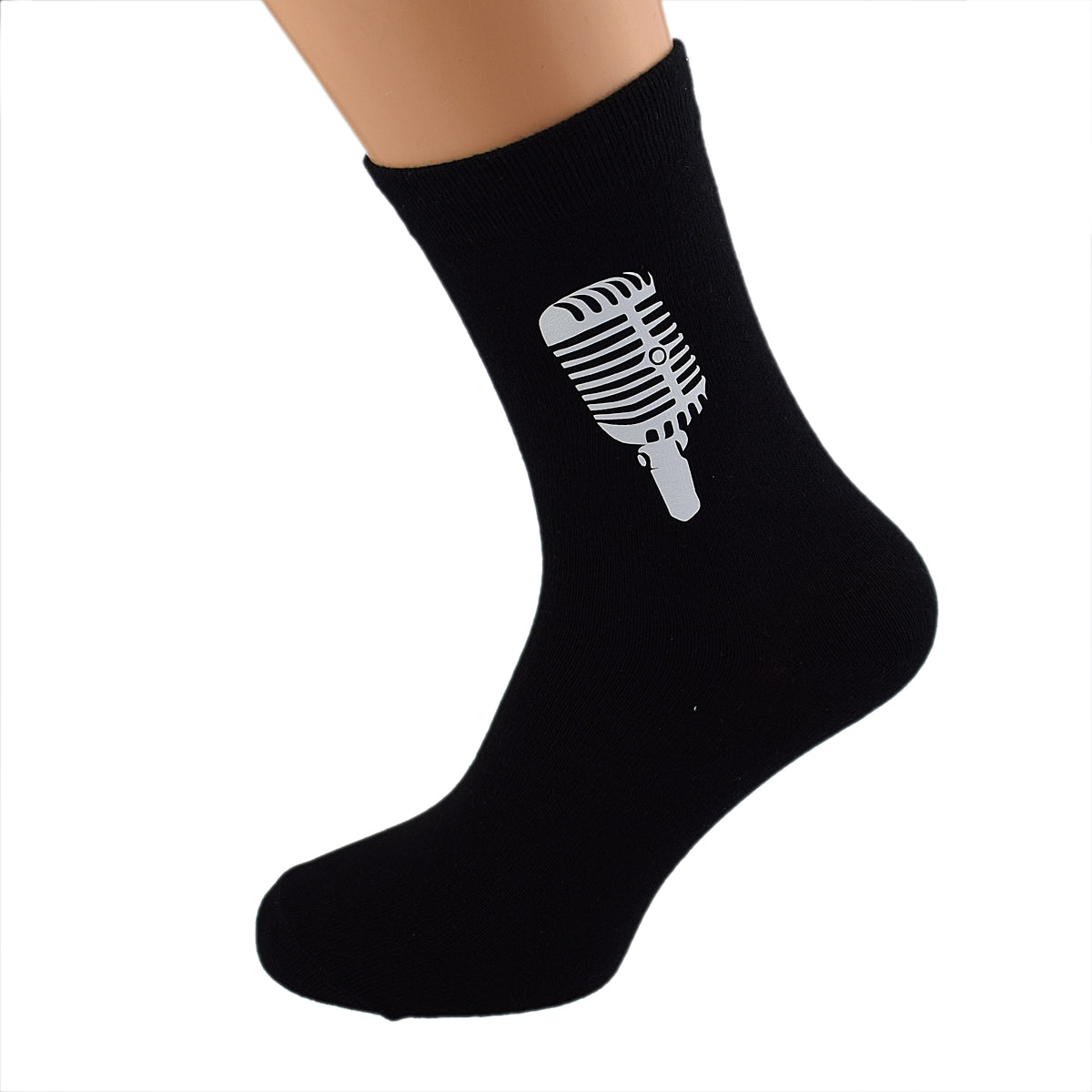 Retro Microphone Design Mens Black Socks| Ashton and Finch