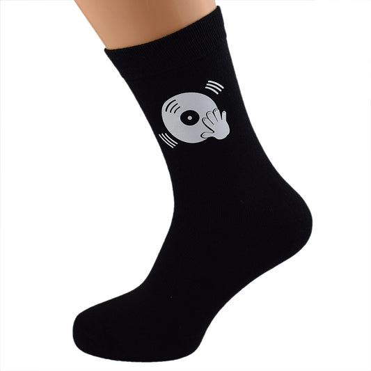 DJ Record Design Mens Black Socks| Ashton and Finch