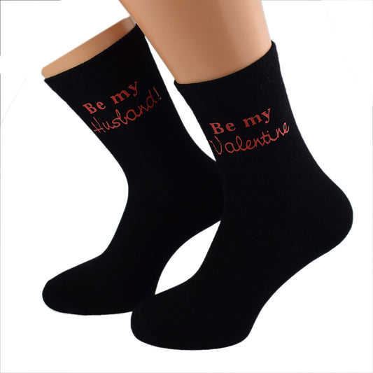 Be My Husband Proposal Mens Black Socks| Ashton and Finch