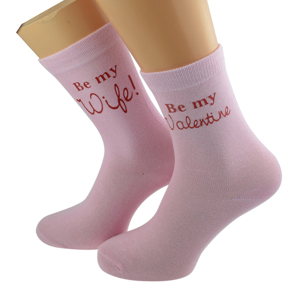 Valentine Socks Be My Wife Design