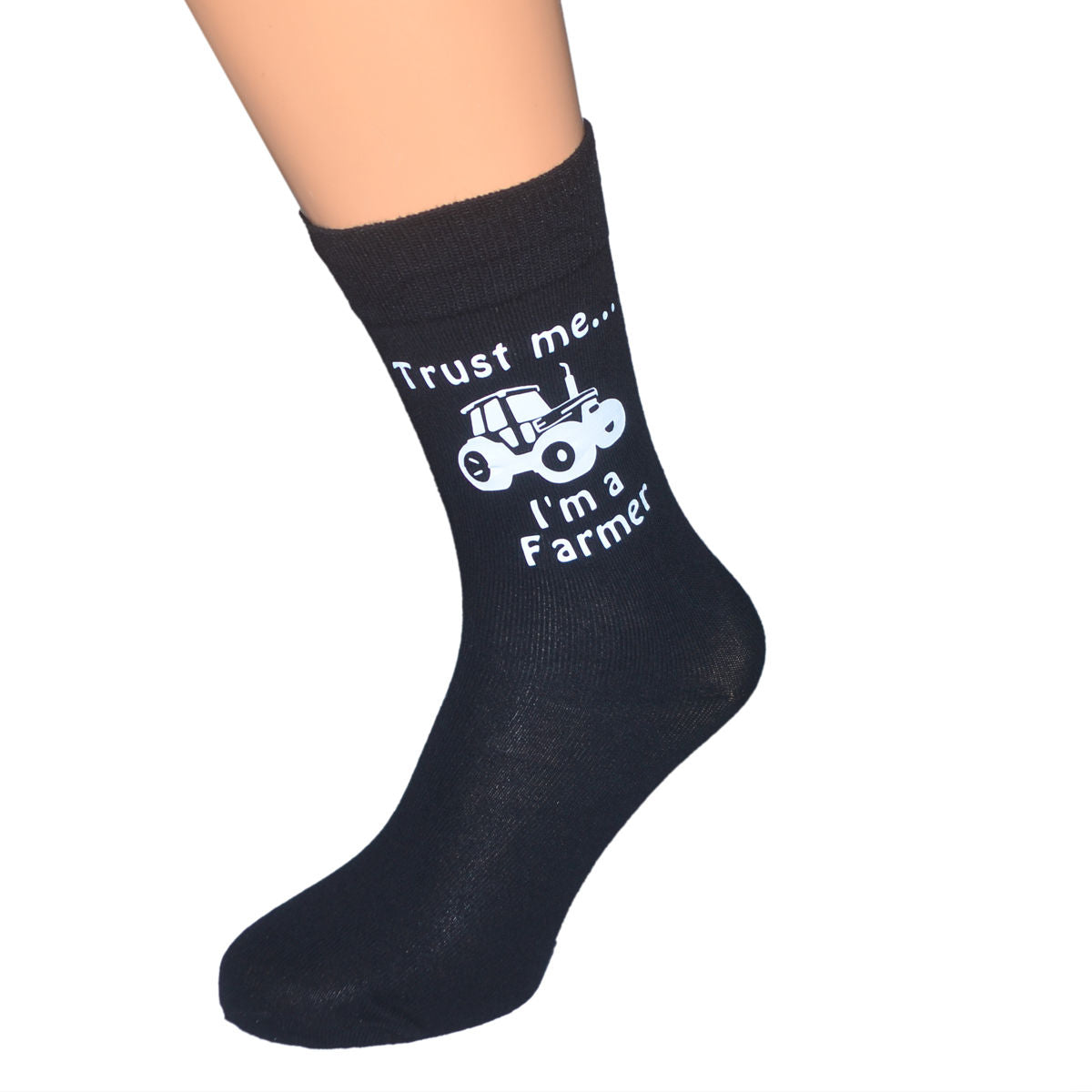 Trust Me I’m A Farmer Mens Black Socks With Tractor Image| Ashton and Finch
