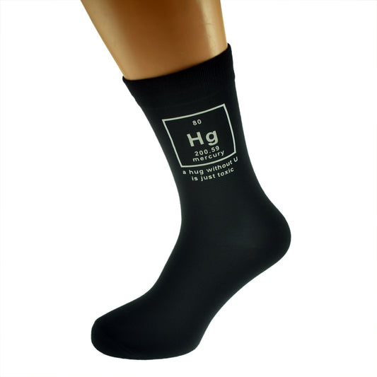 Chemical Symbol Hugs Valentine Mens Black Socks| Ashton and Finch